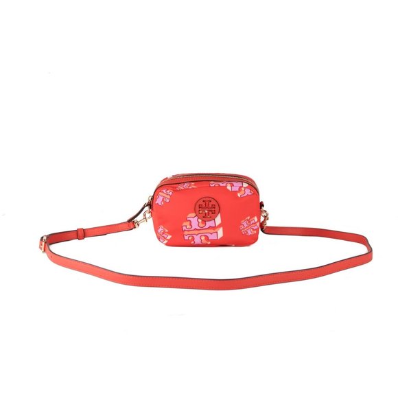 NWT Tory Burch Small Crazy Logo Allover Logo Print Camera Bag Crossbody Bag NEW - Picture 5 of 7